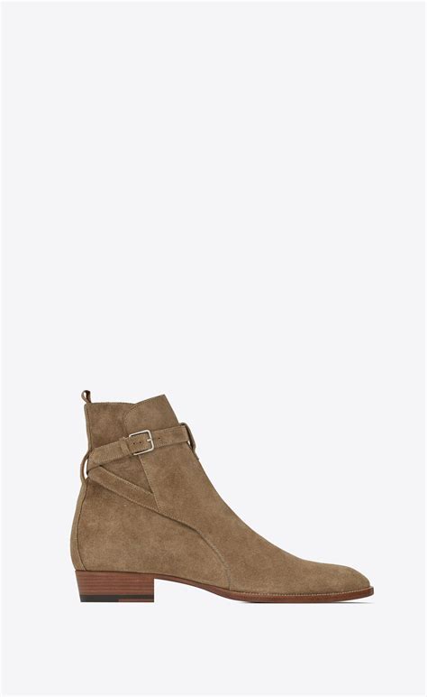 ysl wyatt laced desert boots in suede street style|WYATT boots in suede .